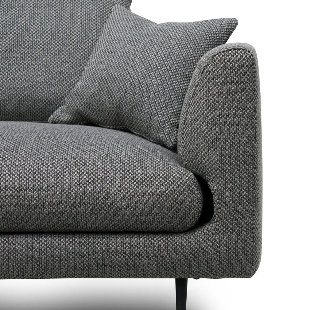 Arlette 4 Seater Fabric Sofa - Noble Grey - Image 7