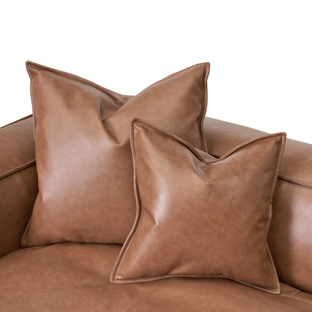Loft 4 Seater Sofa with Cushion and Pillow - Caramel Brown - Image 6