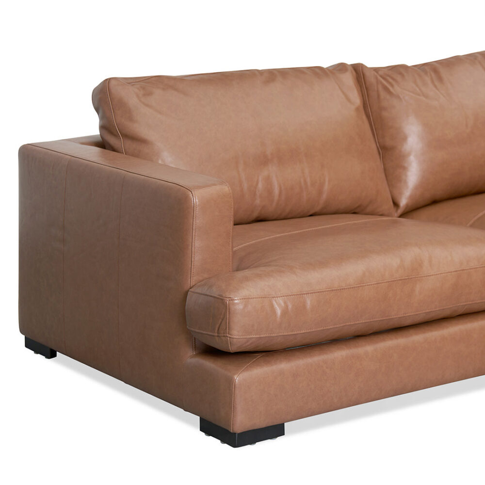 Lucinda 4 Seater Right Chaise Sofa - Caramel Brown - Image 7