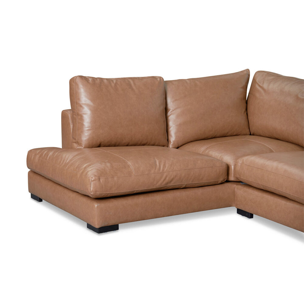 Lucinda 4 Seater Left Chaise Sofa - Caramel Brown - Image 6
