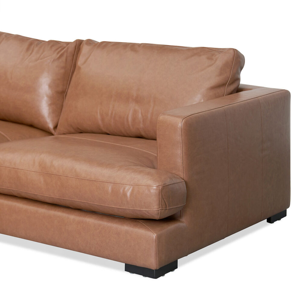 Lucinda 4 Seater Left Chaise Sofa - Caramel Brown - Image 9