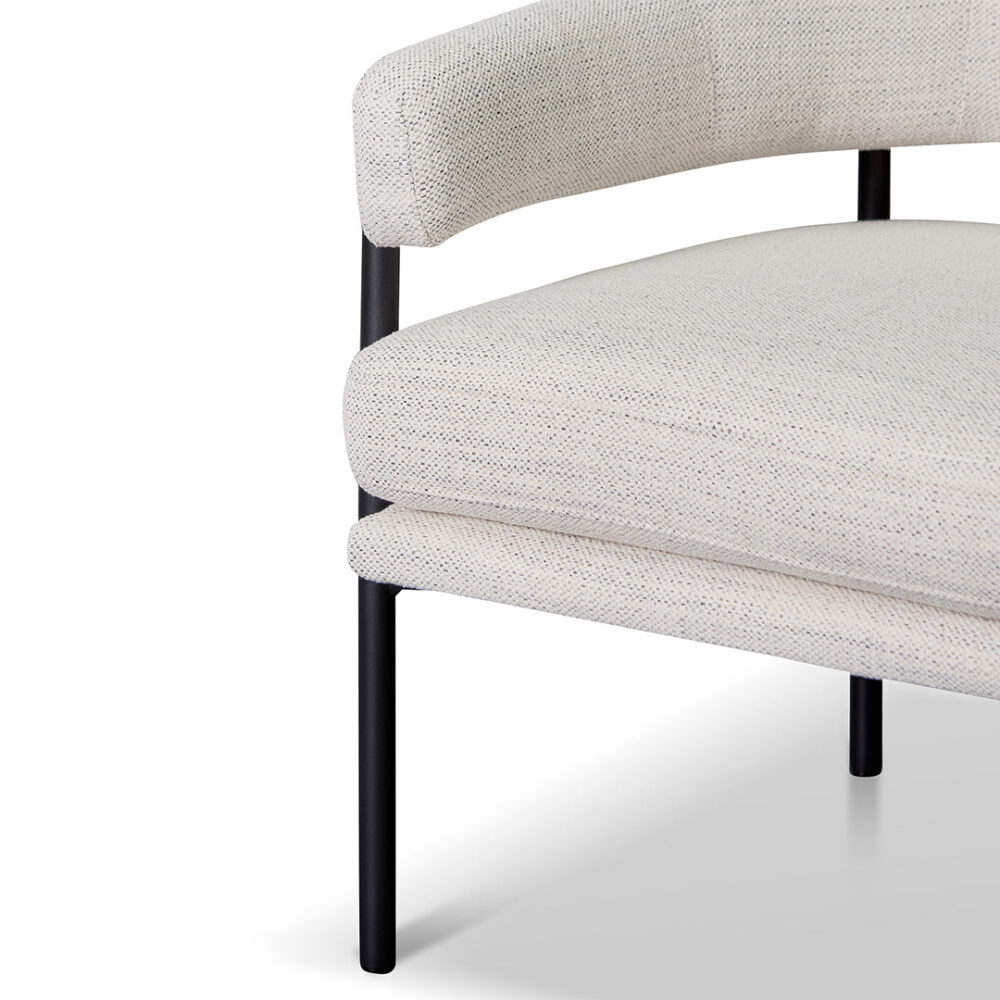 Walton Rustic Beige Fabric Armchair - Black Legs - Image 9