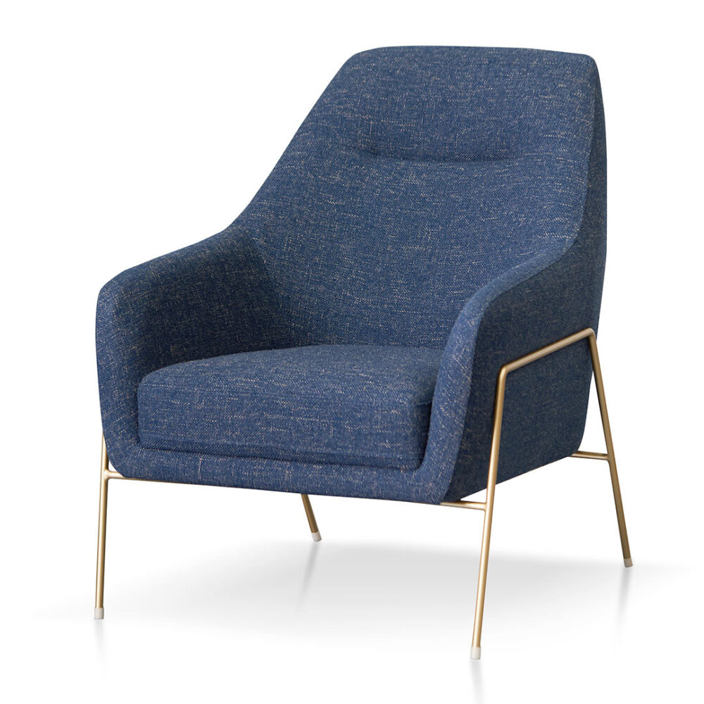 Noah Fabric Armchair - Dark Blue - Image 3