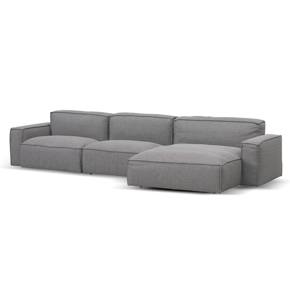Roshil Right Chaise Sofa - Graphite Grey