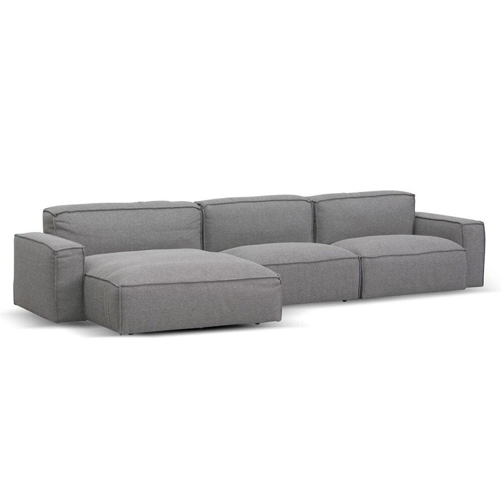 Roshil Left Chaise Sofa - Graphite Grey