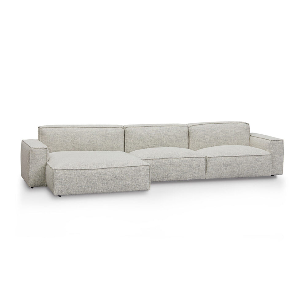Roshil Left Chaise Fabric Sofa - Fog Grey - Image 2