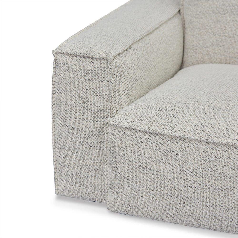 Roshil Left Chaise Fabric Sofa - Fog Grey - Image 6