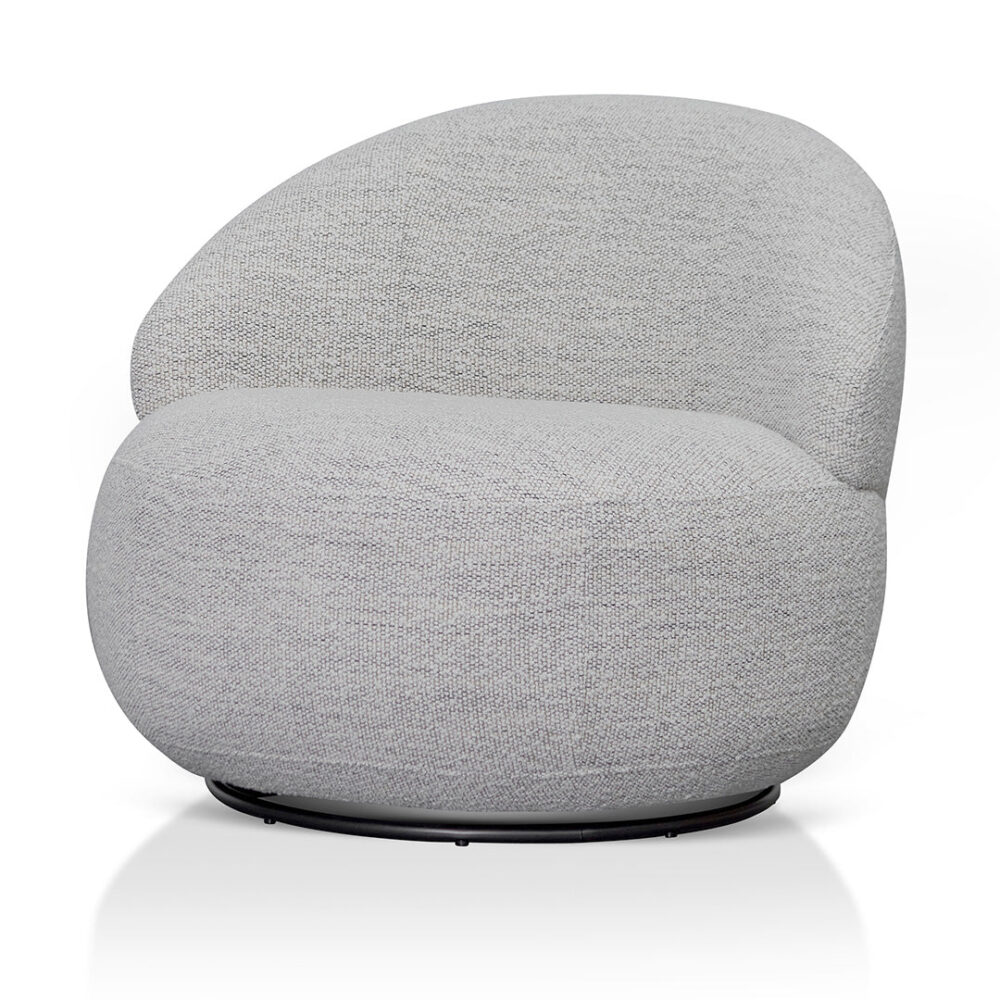 Isla Swivel Fabric Lounge Chair - Fog Grey