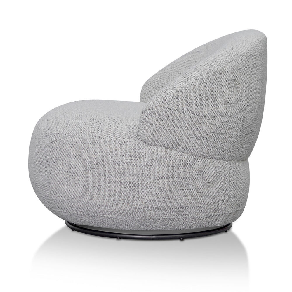 Isla Swivel Fabric Lounge Chair - Fog Grey - Image 3