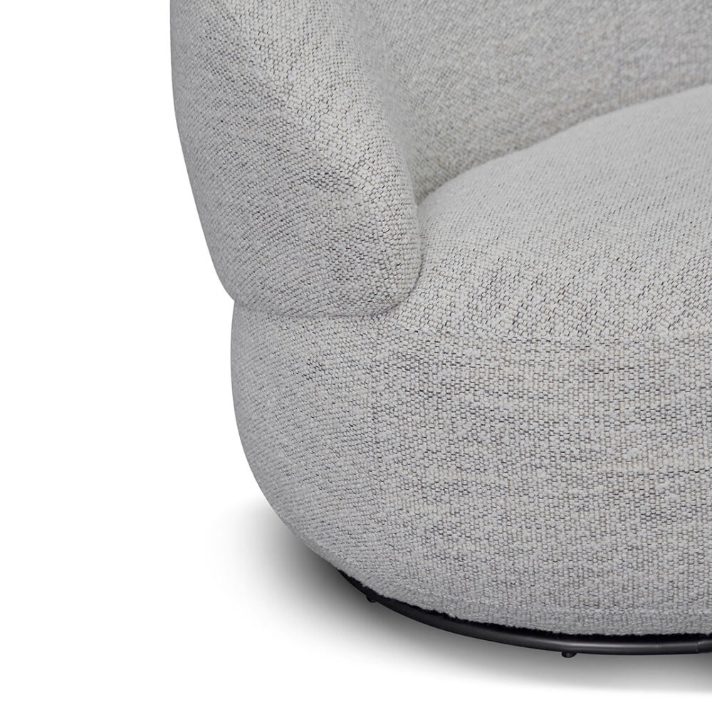 Isla Swivel Fabric Lounge Chair - Fog Grey - Image 5