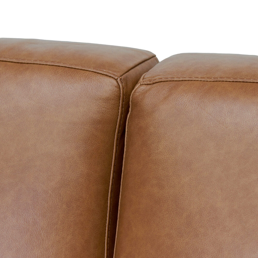 Manuela 4 Seater Sofa - Caramel Brown Leather - Image 3