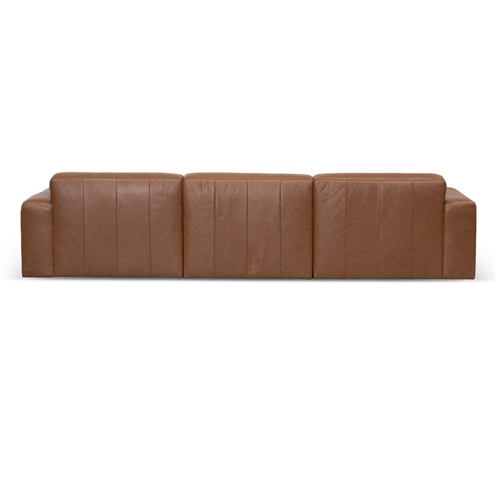 Manuela 4 Seater Sofa - Caramel Brown Leather - Image 6