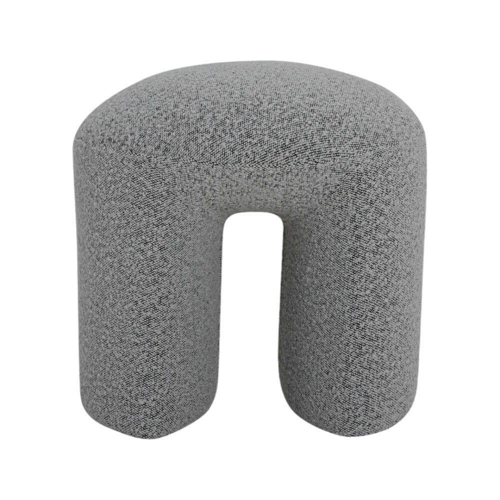 Everet Round Ottoman - Pepper Boucle - Image 2