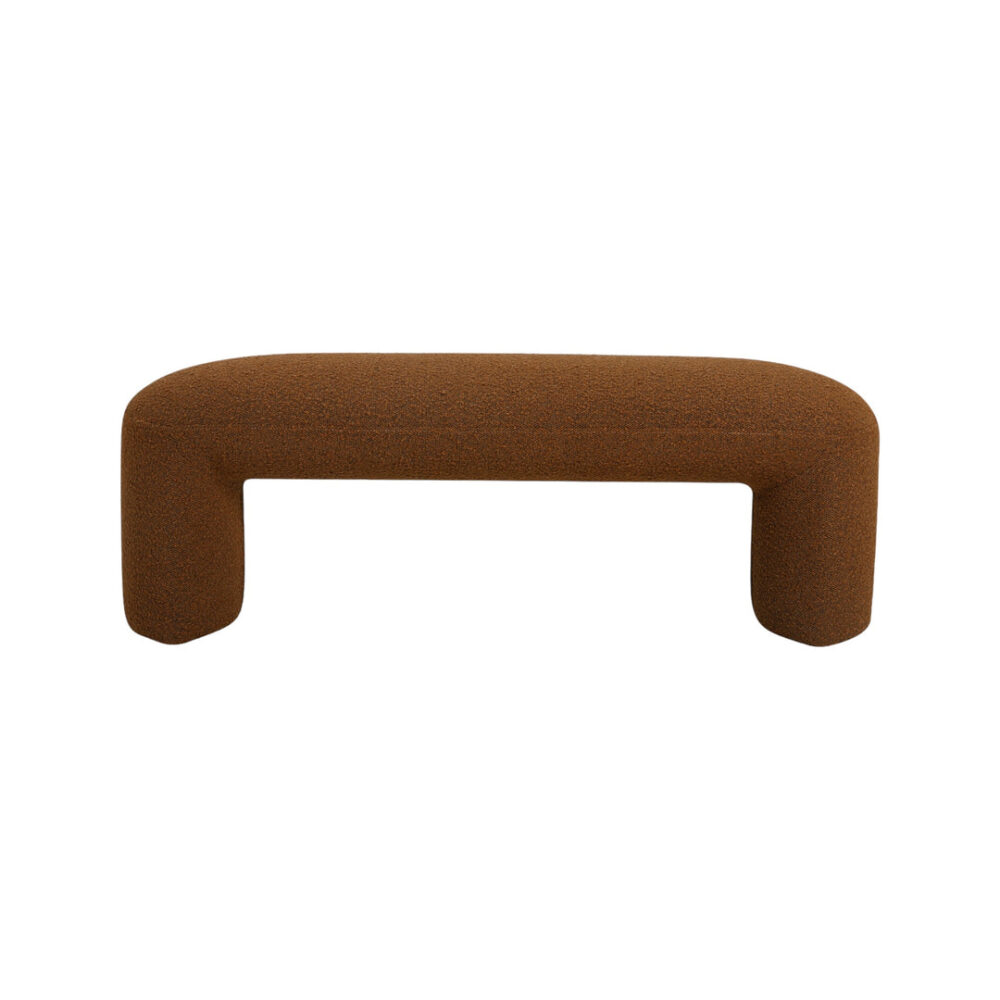 Everet 1.2m Long Ottoman Bench - Brown Boucle - Image 4