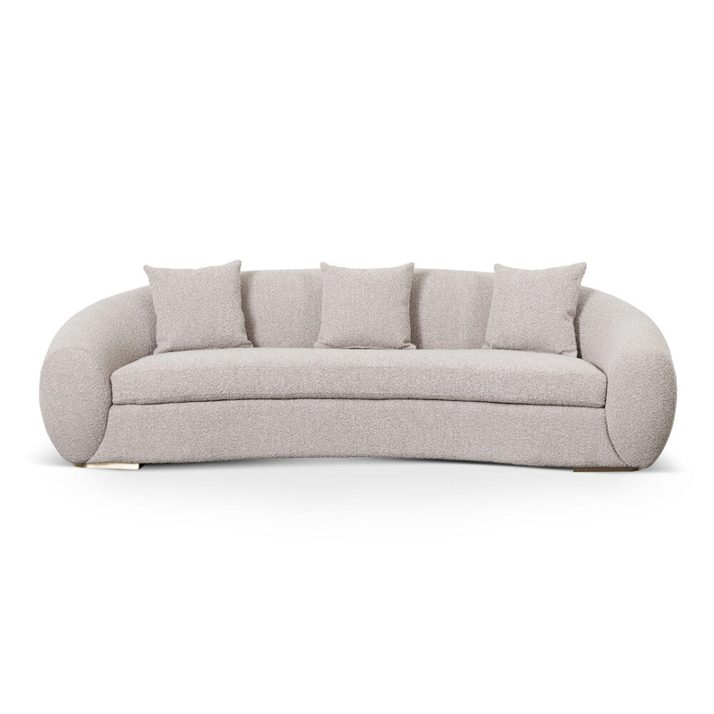 Howard 3 Seater Sofa - Ash Grey Boucle - Image 2