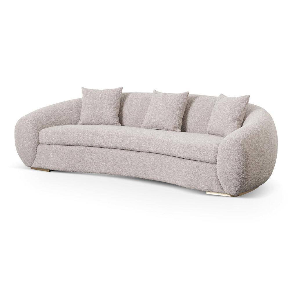 Howard 3 Seater Sofa - Ash Grey Boucle - Image 3