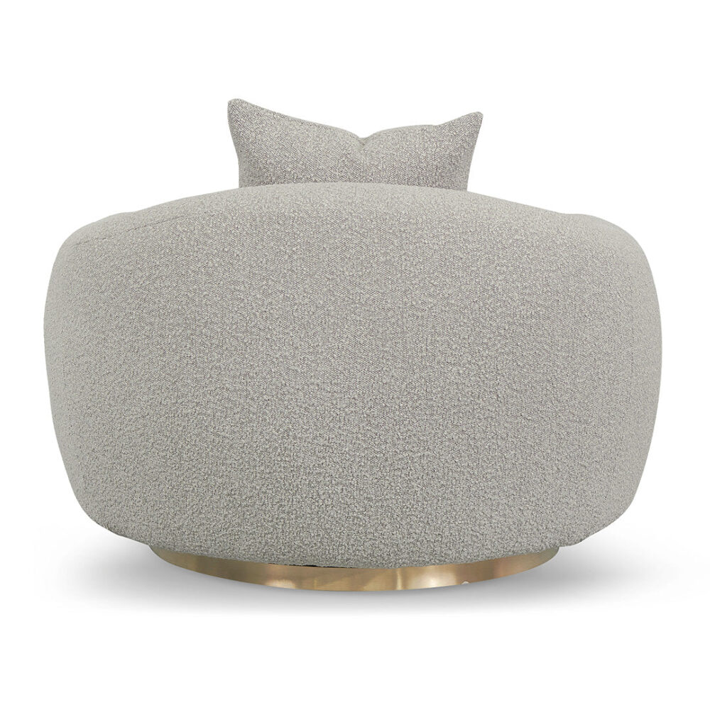 Howard Swivel Armchair - Ash Grey Boucle - Image 8