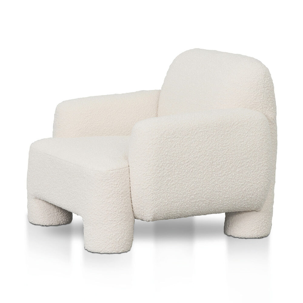 Breda Armchair - Ivory White Boucle - Image 6