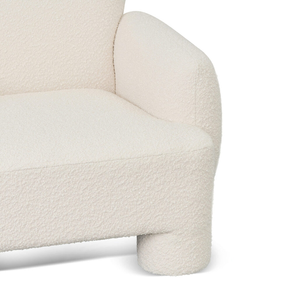 Breda Armchair - Ivory White Boucle - Image 11