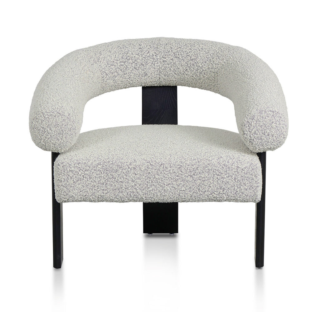 Romana Pepper Boucle Armchair - Black Legs - Image 2