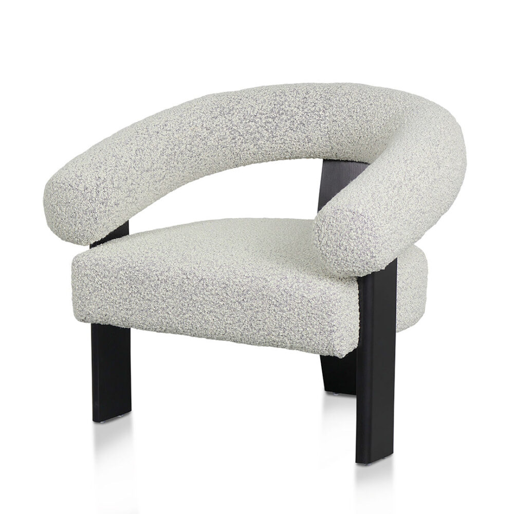 Romana Pepper Boucle Armchair - Black Legs - Image 3