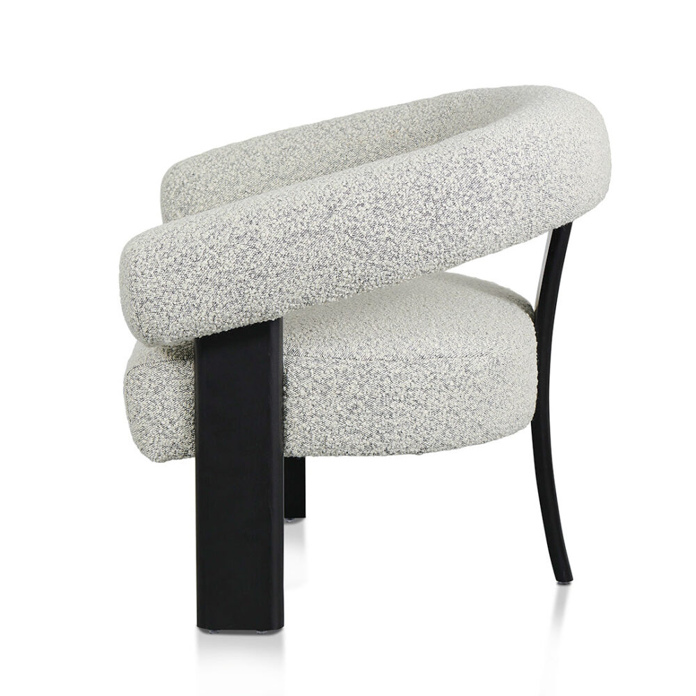 Romana Pepper Boucle Armchair - Black Legs - Image 4