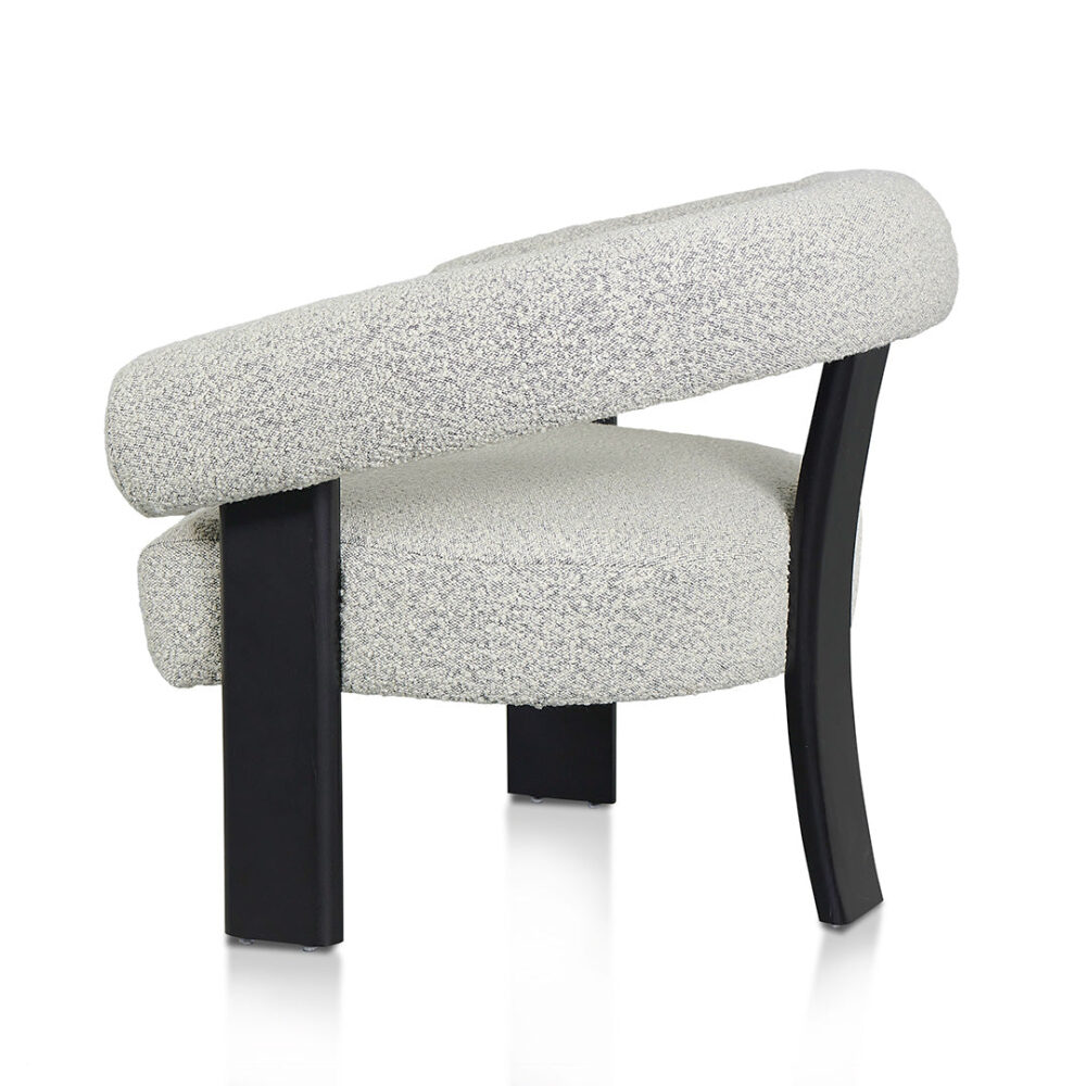 Romana Pepper Boucle Armchair - Black Legs - Image 5