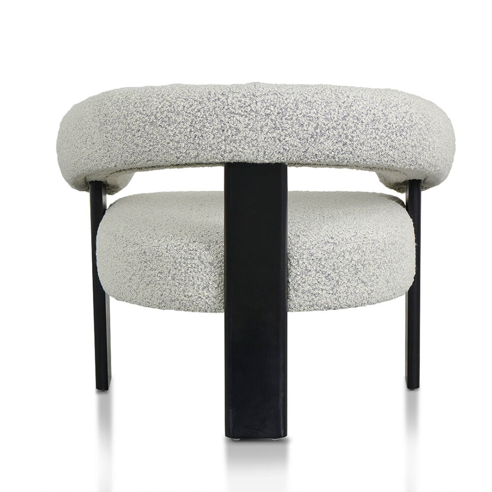 Romana Pepper Boucle Armchair - Black Legs - Image 6