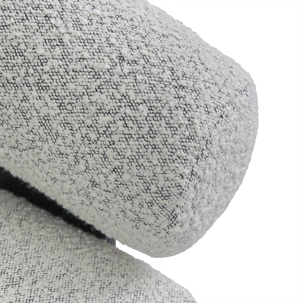 Romana Pepper Boucle Armchair - Black Legs - Image 8
