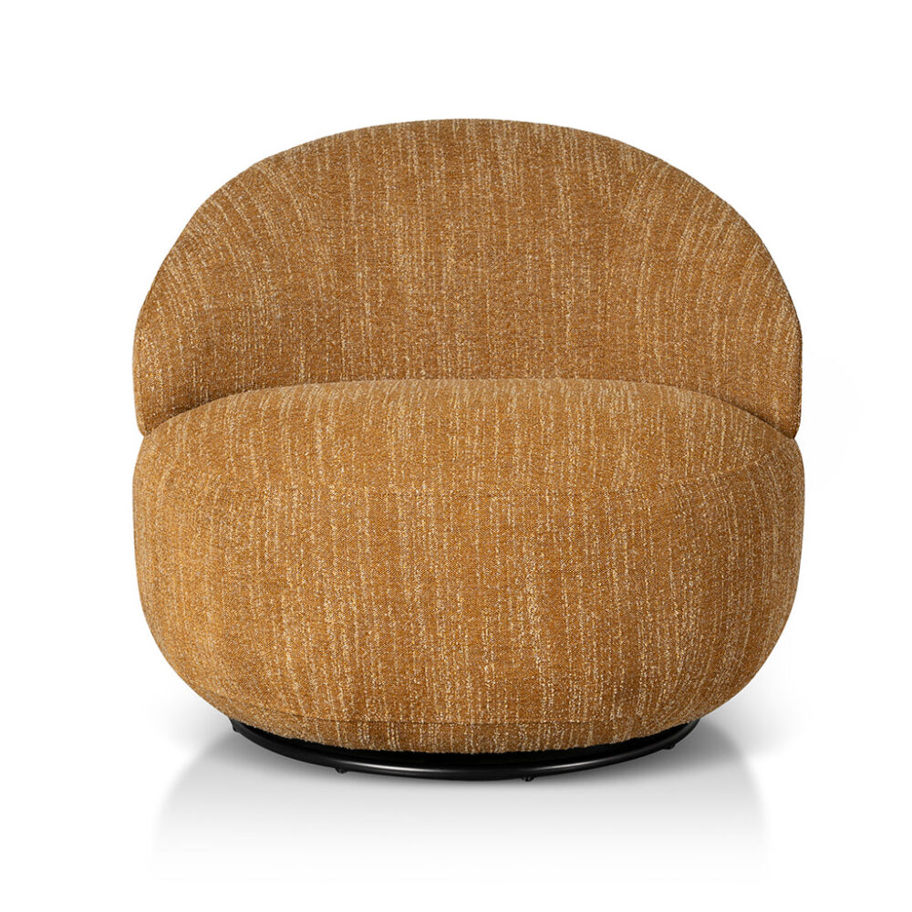Isla Swivel Fabric Lounge Chair - Ginger Brown - Image 2