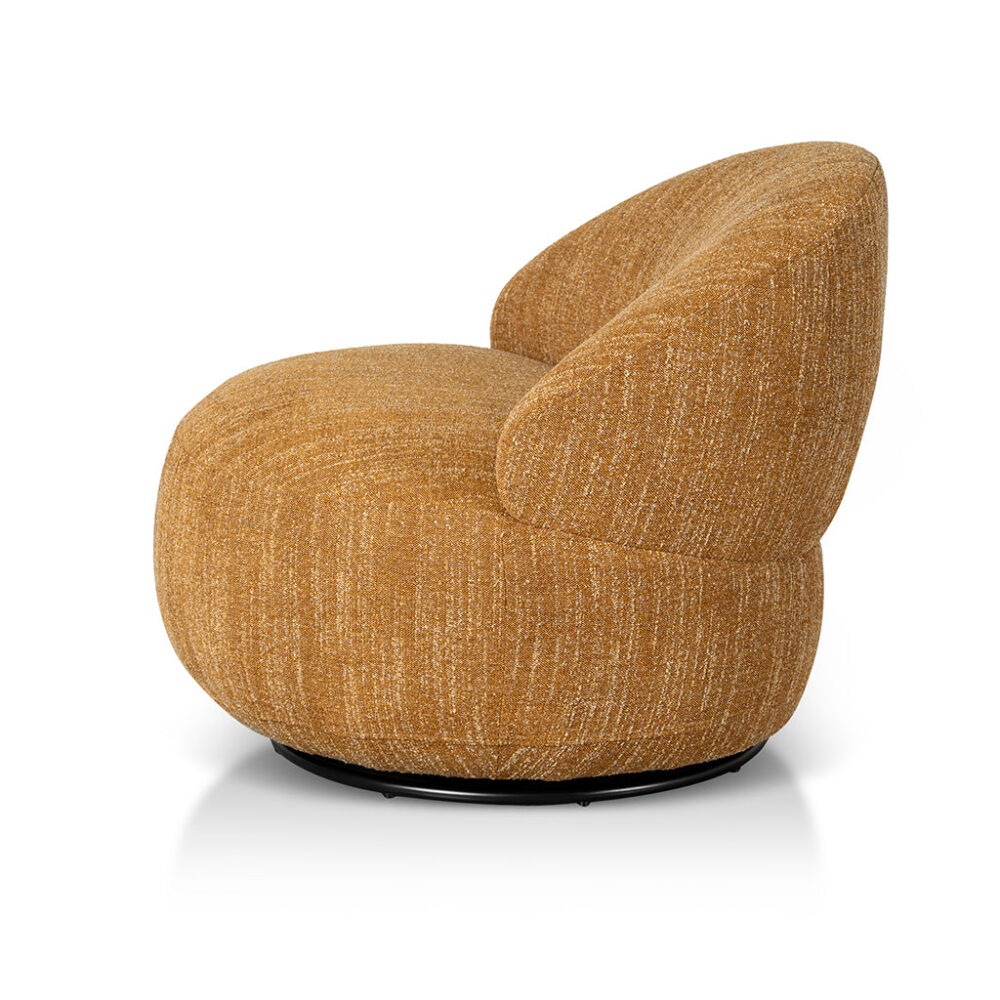 Isla Swivel Fabric Lounge Chair - Ginger Brown - Image 3