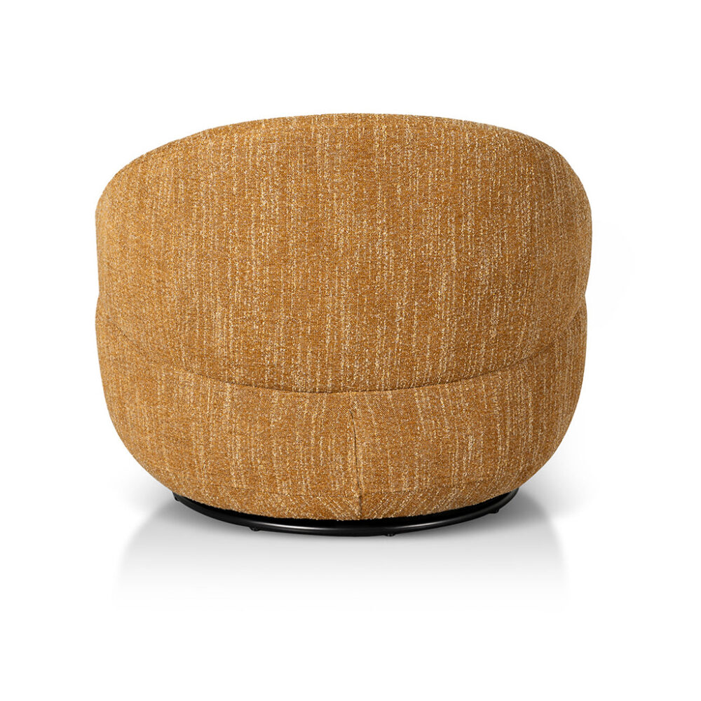 Isla Swivel Fabric Lounge Chair - Ginger Brown - Image 4