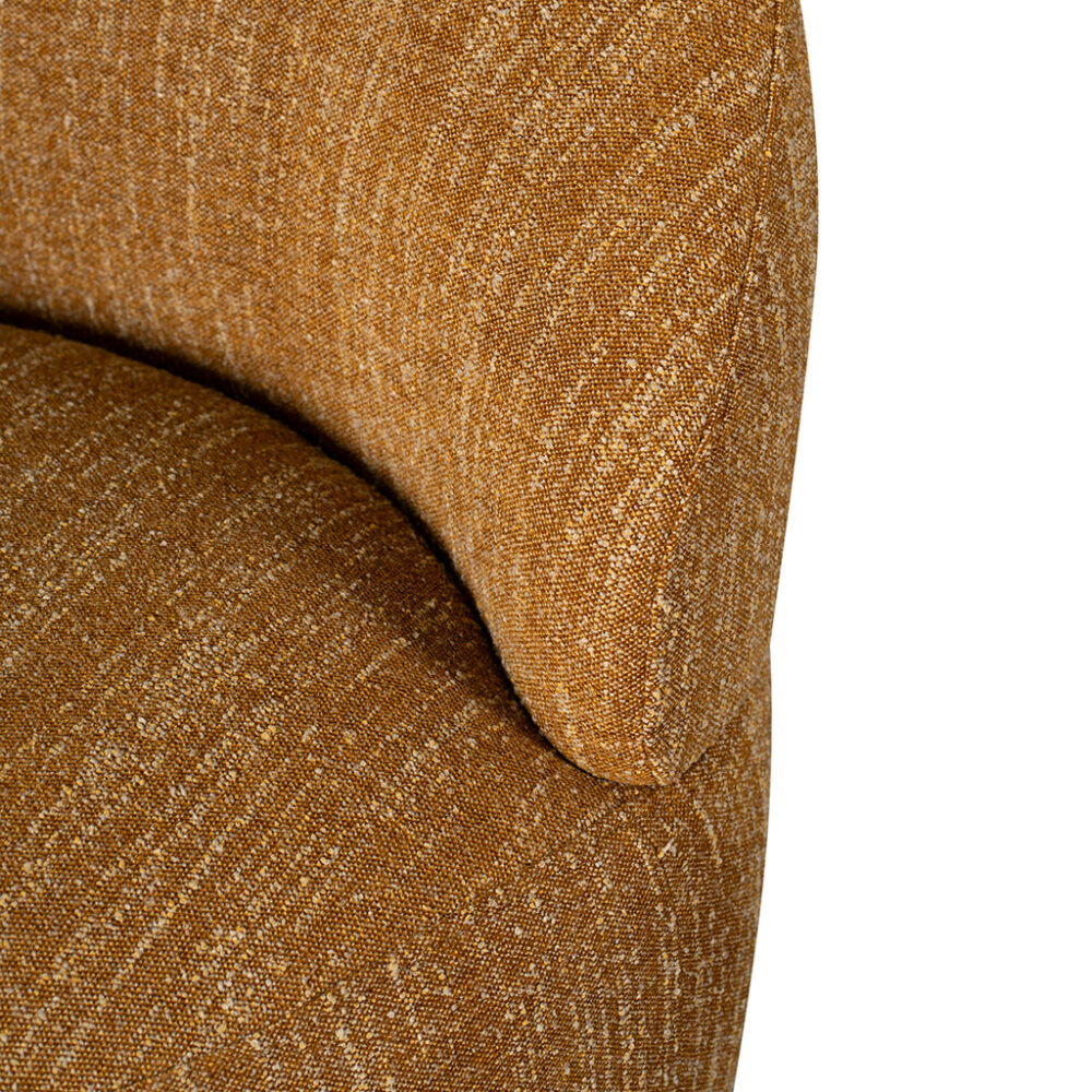 Isla Swivel Fabric Lounge Chair - Ginger Brown - Image 6