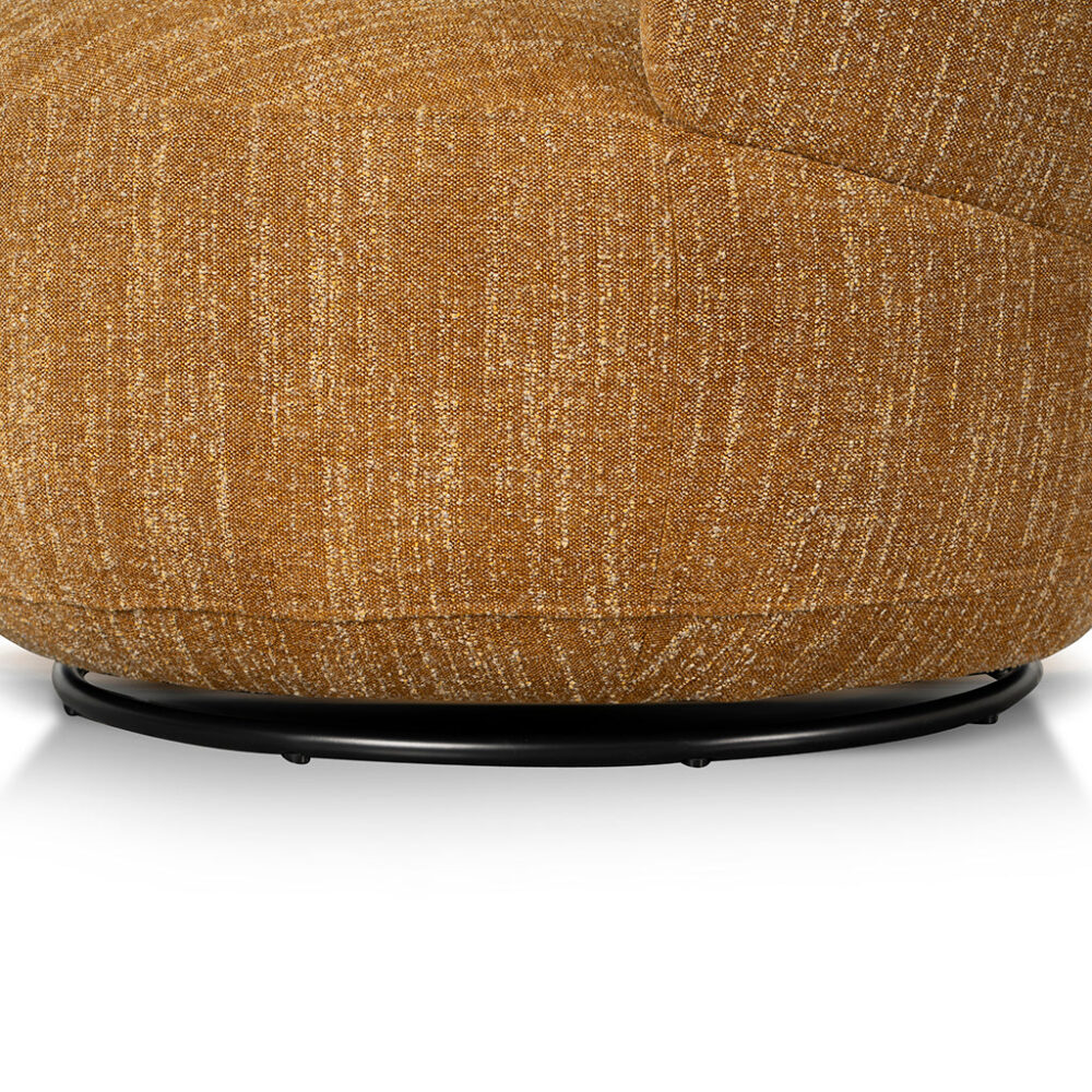 Isla Swivel Fabric Lounge Chair - Ginger Brown - Image 8