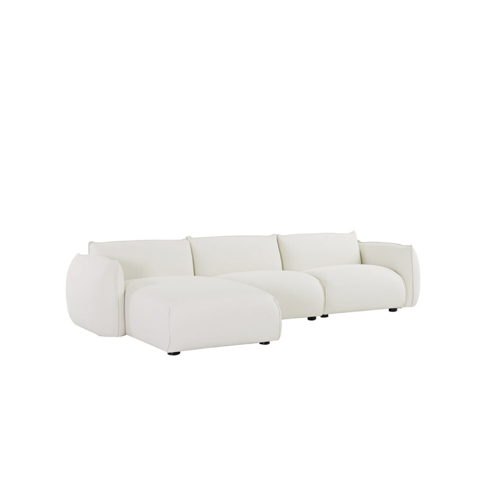 Ferrell 3 Seater Left Chaise Sofa - Beige - Image 2