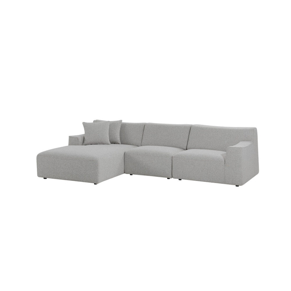 Marlin 3 Seater Left Chaise Fabric Sofa - Clay Grey