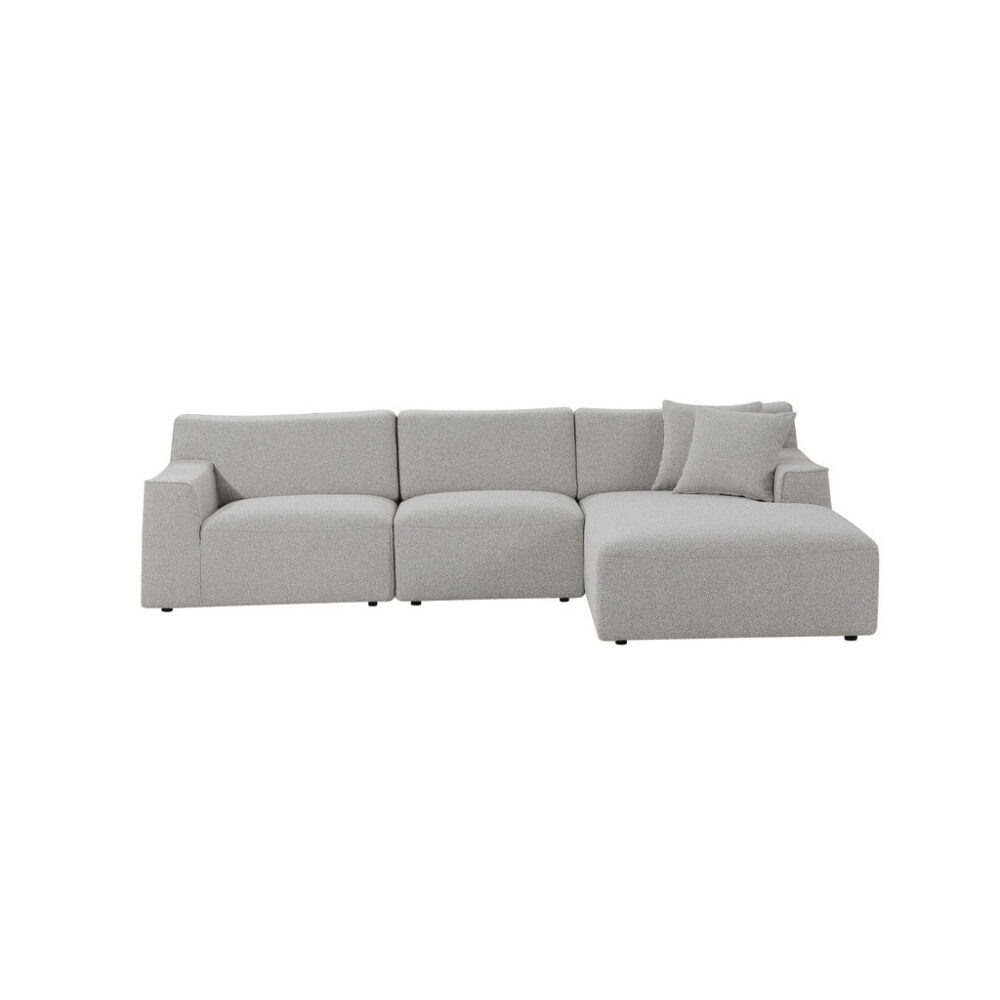 Marlin 3 Seater Right Chaise Fabric Sofa - Clay Grey - Image 2