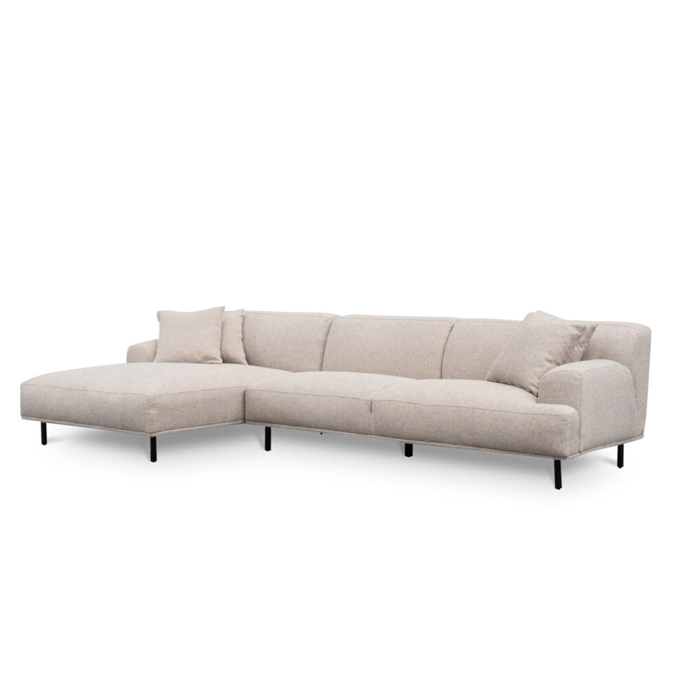 Jasleen 3 Seater Left Chaise Sofa - Sterling Sand
