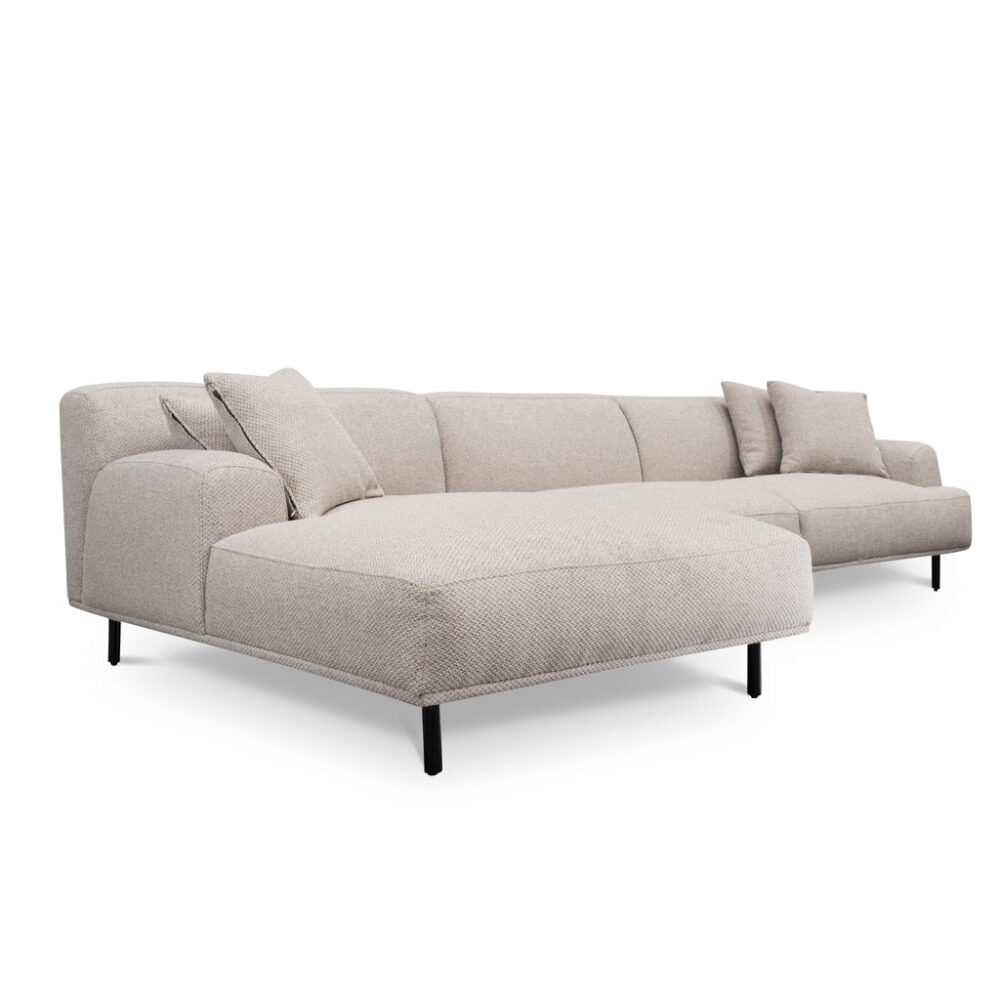 Jasleen 3 Seater Left Chaise Sofa - Sterling Sand - Image 2