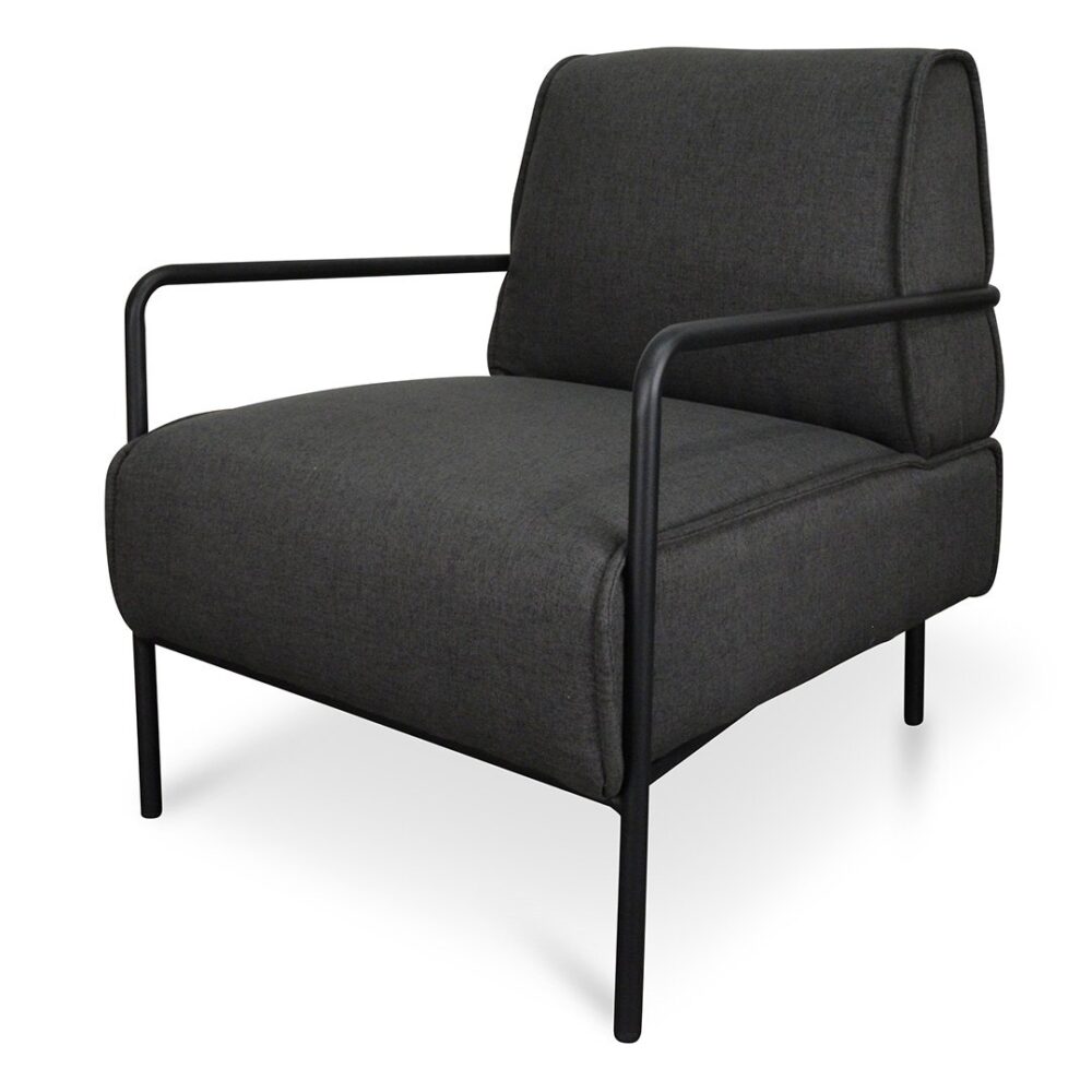 Ken Fabric Lounge Chair - Dark Grey