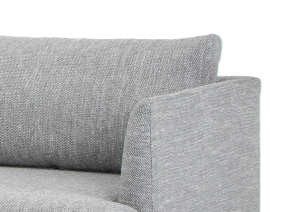 Denmark 3 Seater With Left Chaise Fabric Sofa - Graphite Grey with Natural Legs - Image 6