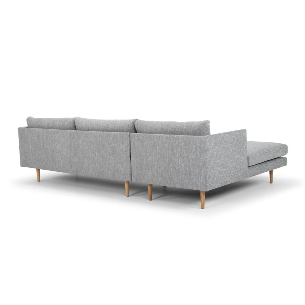 Denmark 3 Seater With Left Chaise Fabric Sofa - Graphite Grey with Natural Legs - Image 5