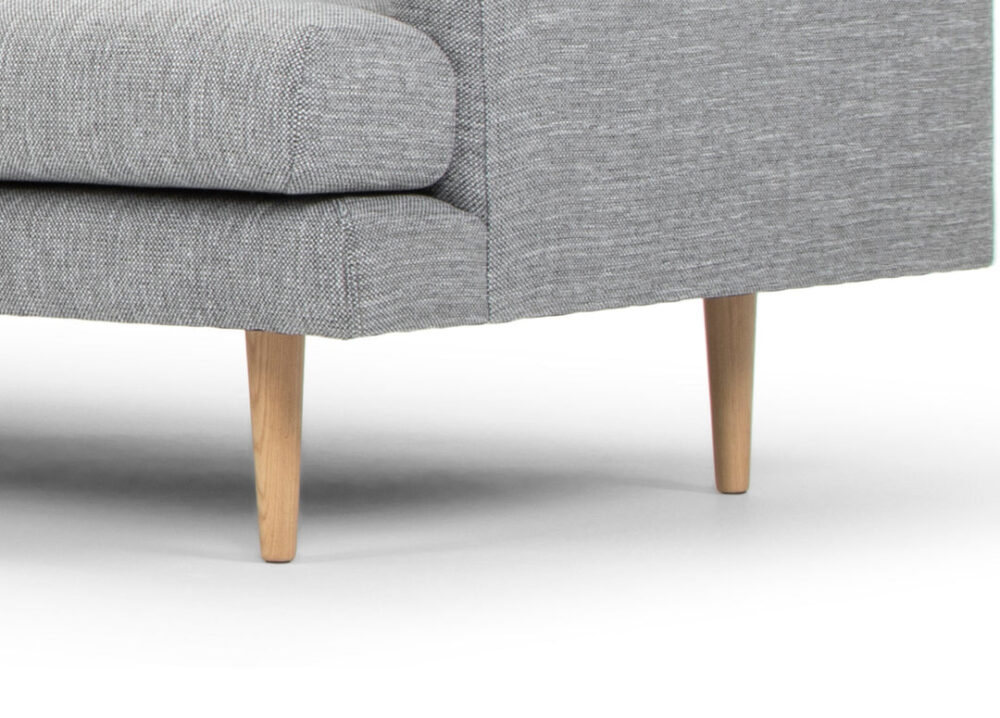 Denmark 3 Seater With Left Chaise Fabric Sofa - Graphite Grey with Natural Legs - Image 7