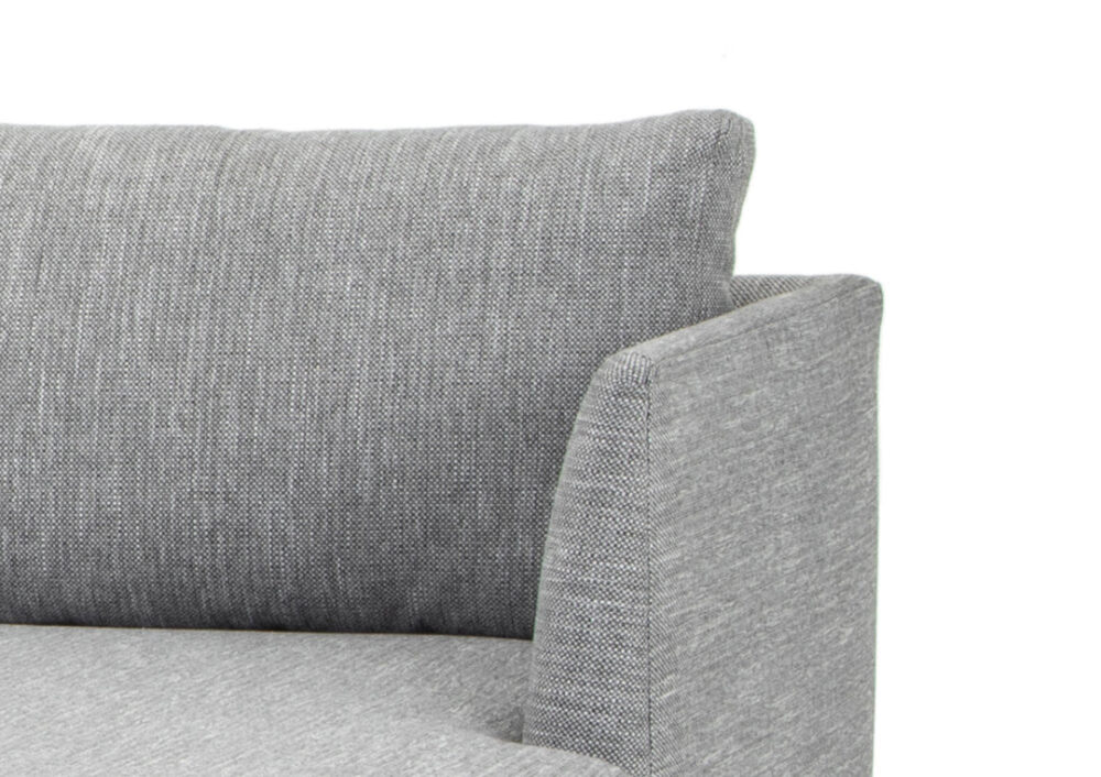 Denmark 3 Seater Right Chaise Fabric Sofa - Graphite Grey with Natural Legs - Image 6