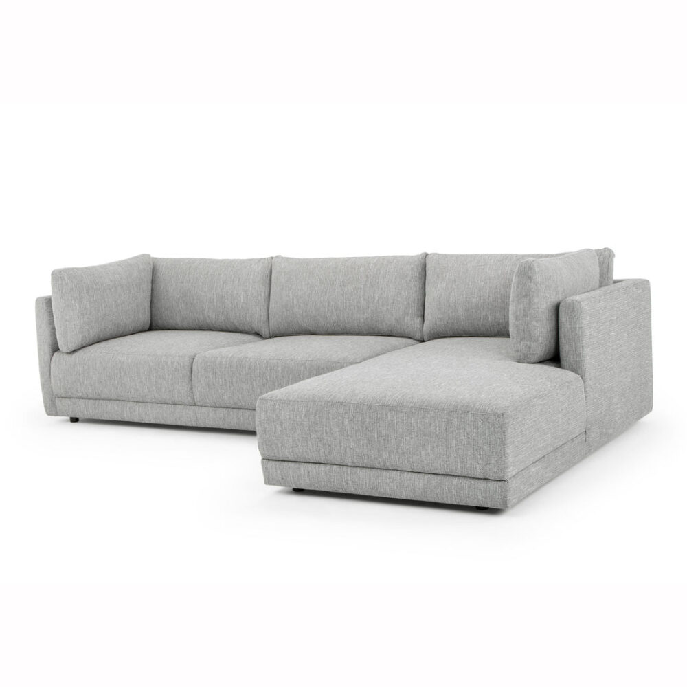 Kerry 3 Seater Fabric Right Chaise Fabric Sofa - Graphite Grey