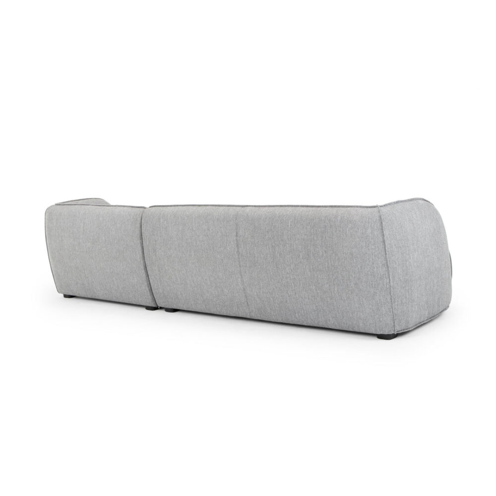 Troy 3 Seater Right Chaise Fabric Sofa - Graphite Grey - Image 5