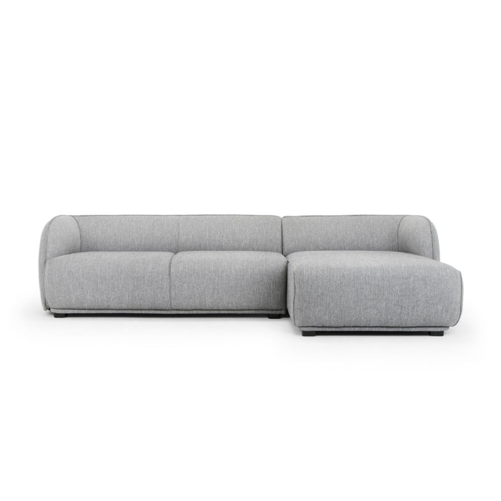 Troy 3 Seater Right Chaise Fabric Sofa - Graphite Grey - Image 2