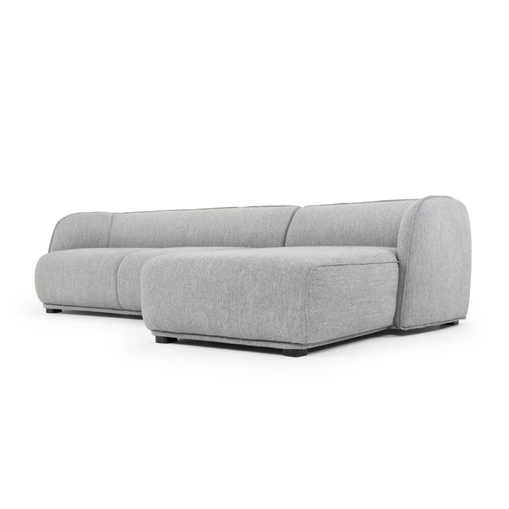 Troy 3 Seater Right Chaise Fabric Sofa - Graphite Grey - Image 3