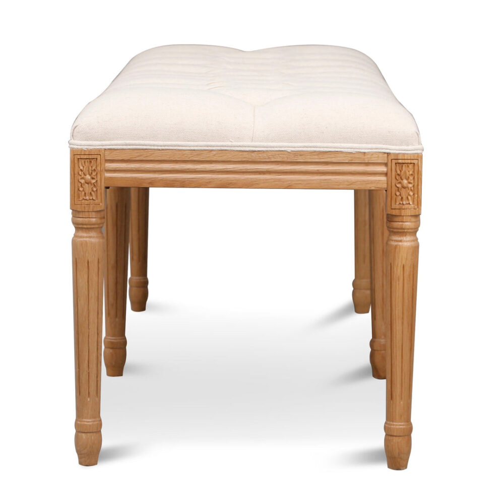 Lenora 1.3m Oak Bench - Light Beige - Image 3
