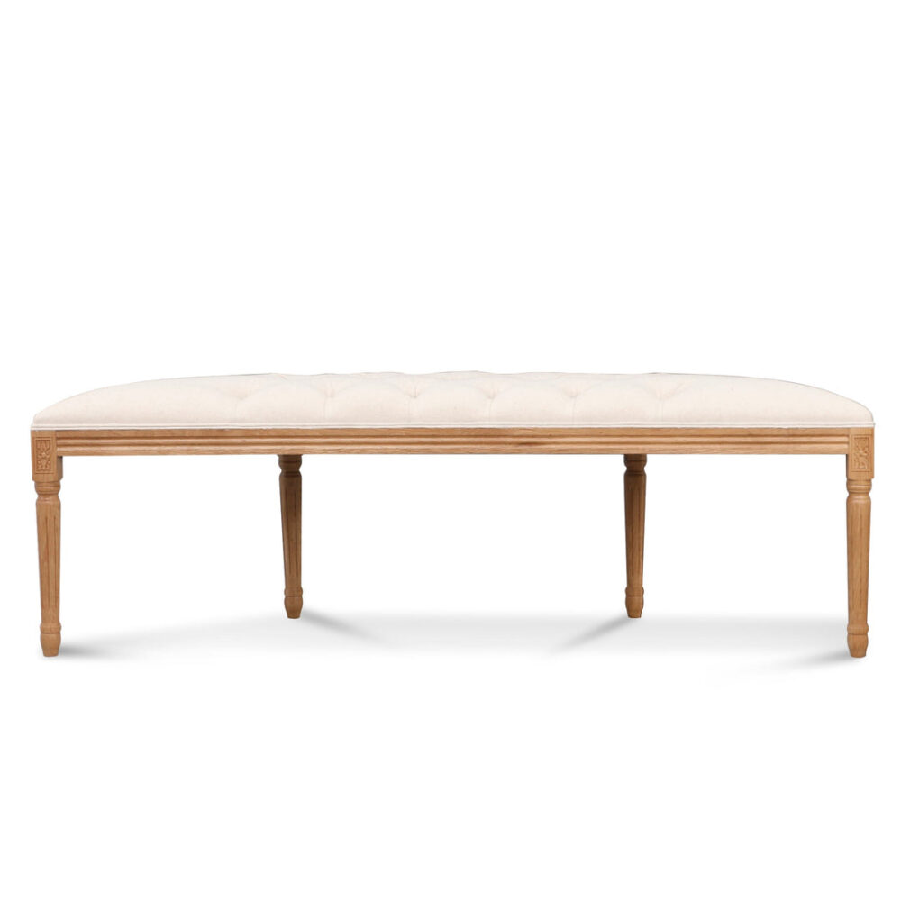 Lenora 1.48m Oak Bench -Light Beige